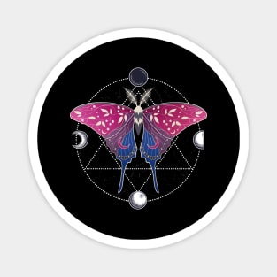 Bisexual Luna Moth Celestial Cottagecore LGBT Pride Flag Magnet